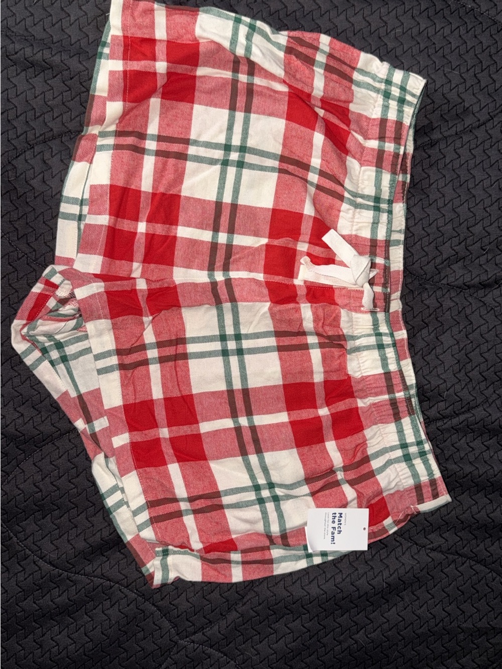Old Navy Red, White & Green Plaid Lounge Shorts